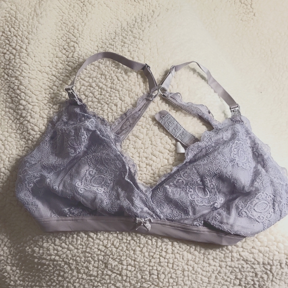 Oh La  Lari grey lace nursing bra